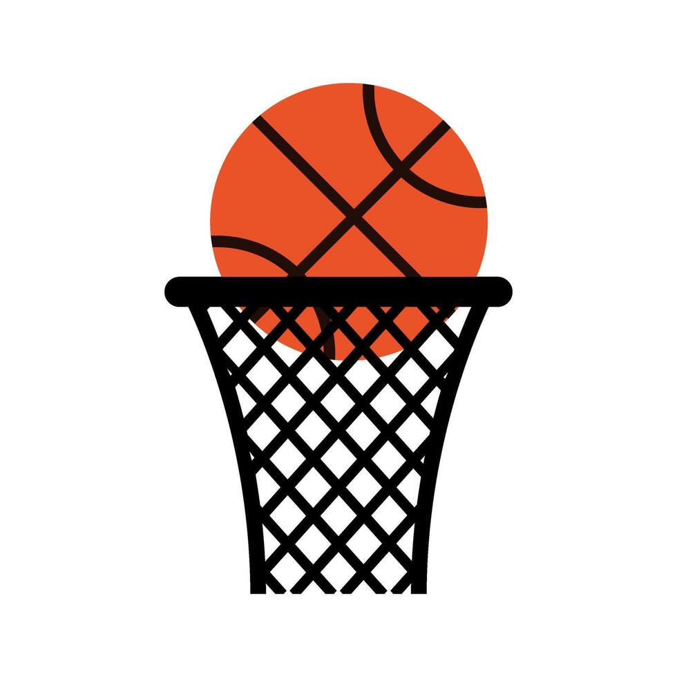 Basketball ball in basket icon vector