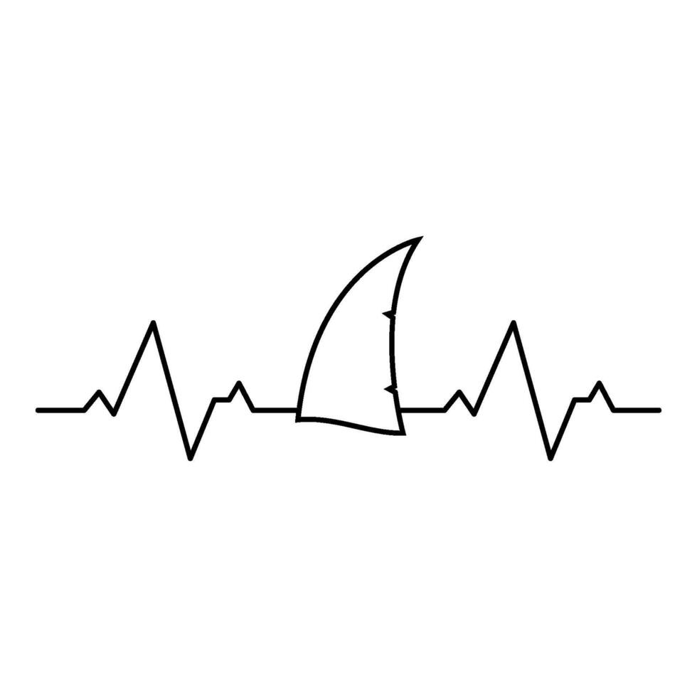 Shark fin icon illustration vector