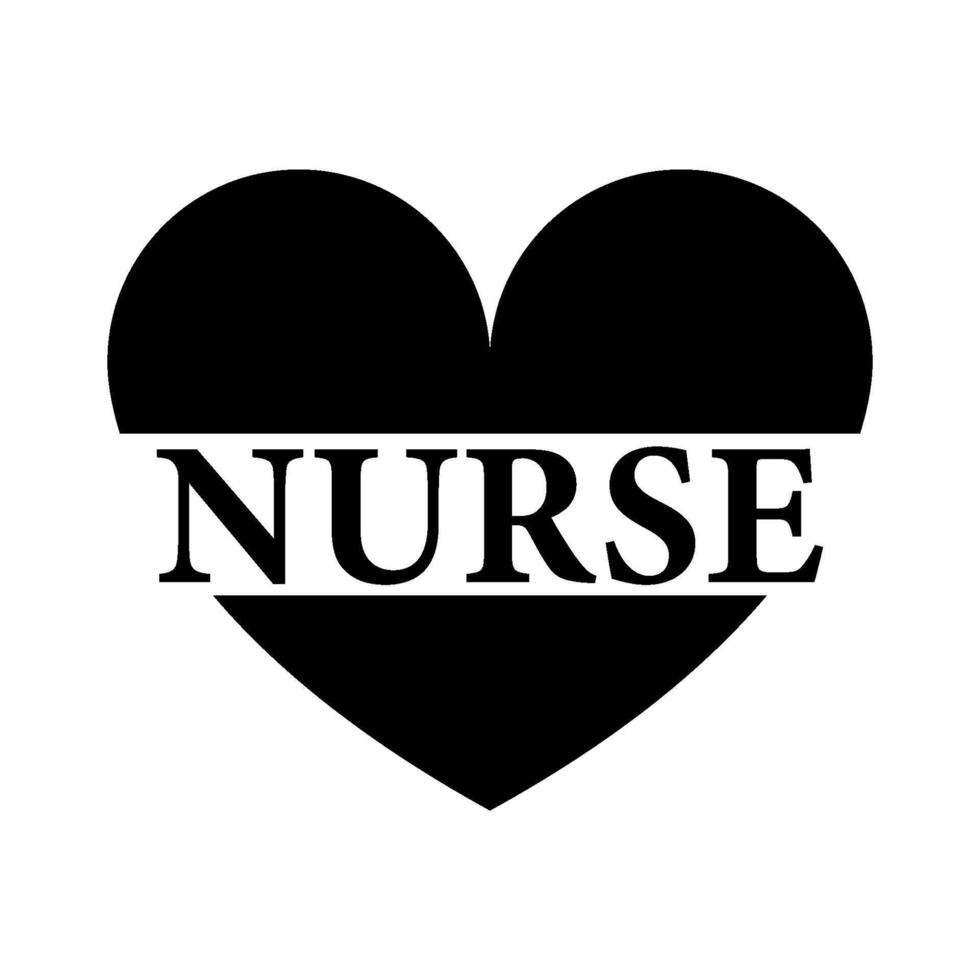 A black and white logo with the word nurse in the middle vector