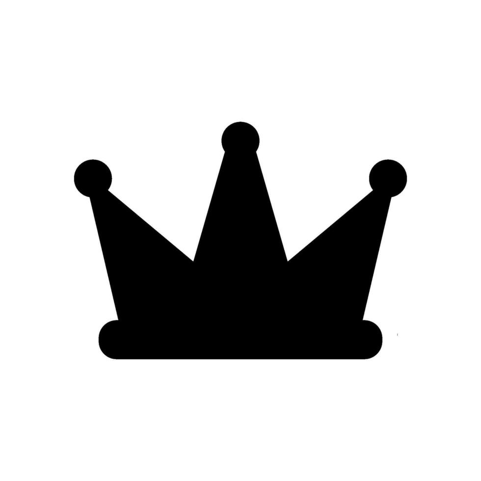 A black crown icon on a white background vector