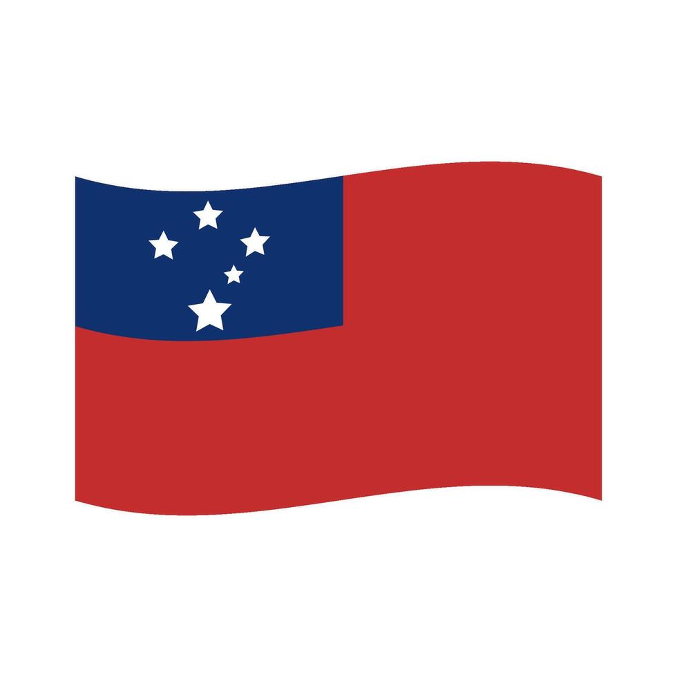 The flag of samoa is waving in the wind vector