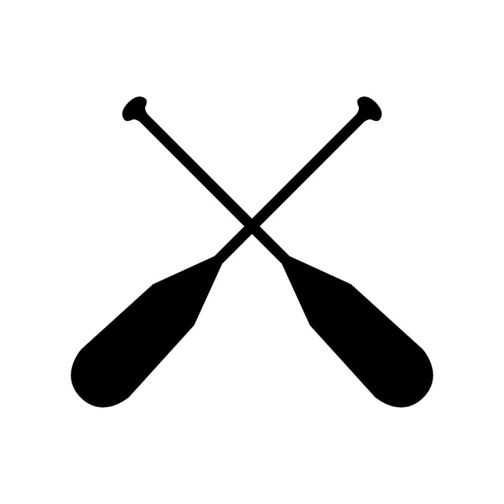 Two crossed oars icon vector
