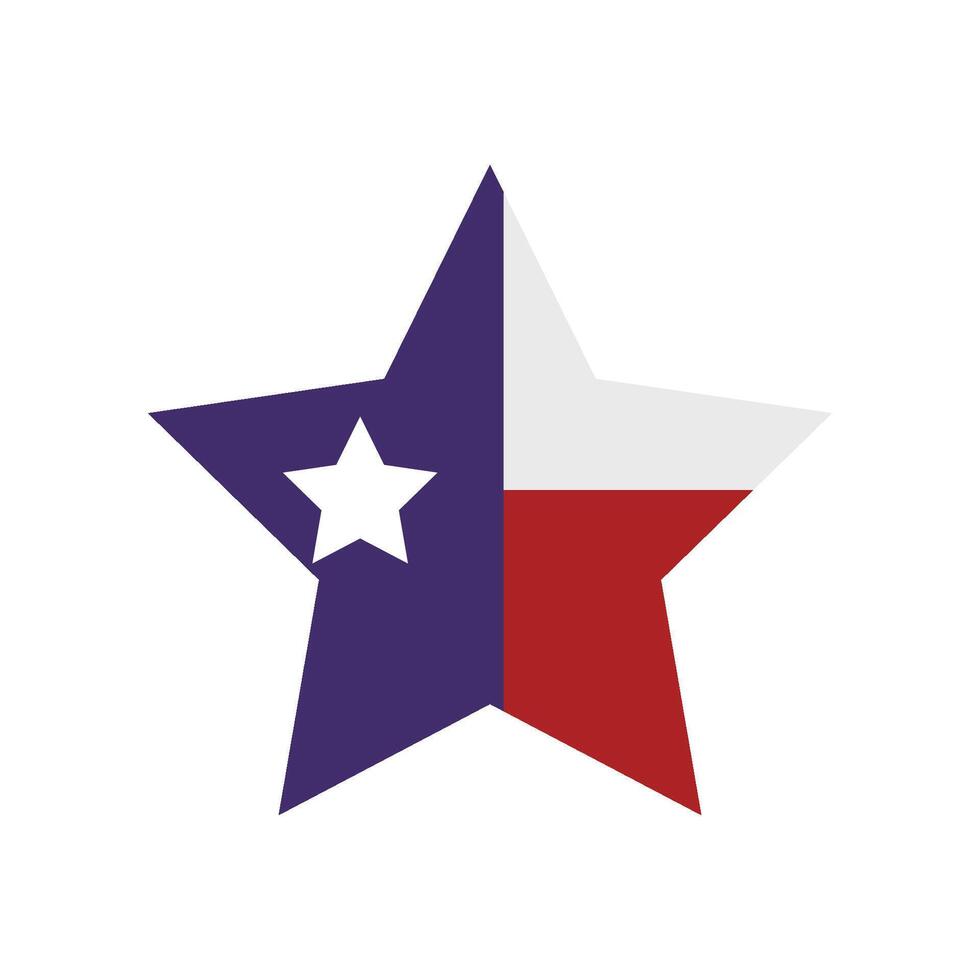 The texas flag is shown in a star shape vector