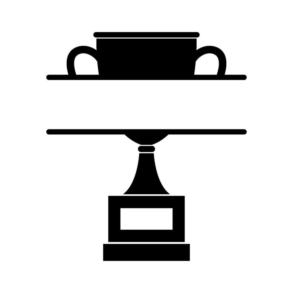 A black and white trophy cup icon on a white background vector