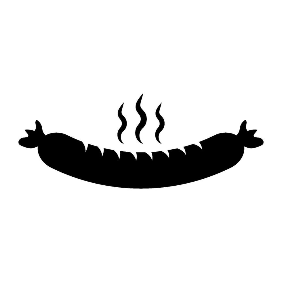 A black and white sausage icon on a white background vector