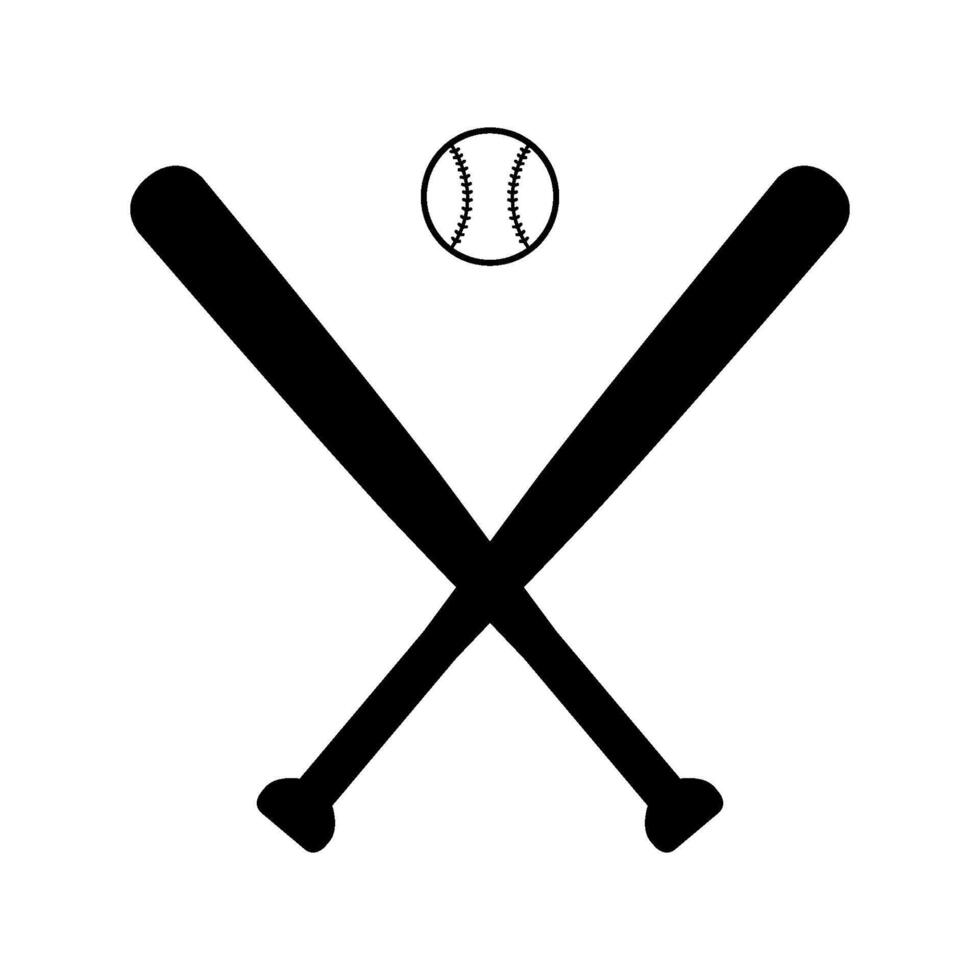 Baseball bat and ball icon vector