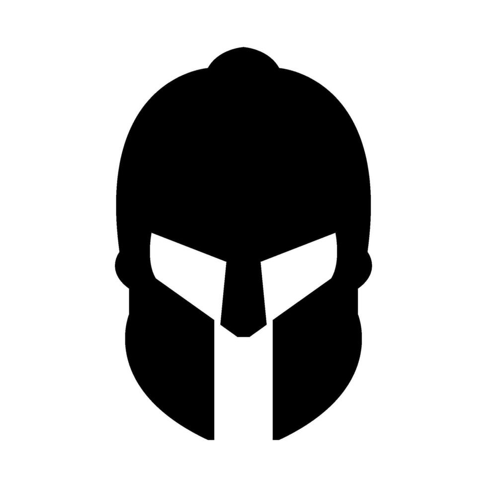 Spartan helmet icon, black silhouette on white background vector