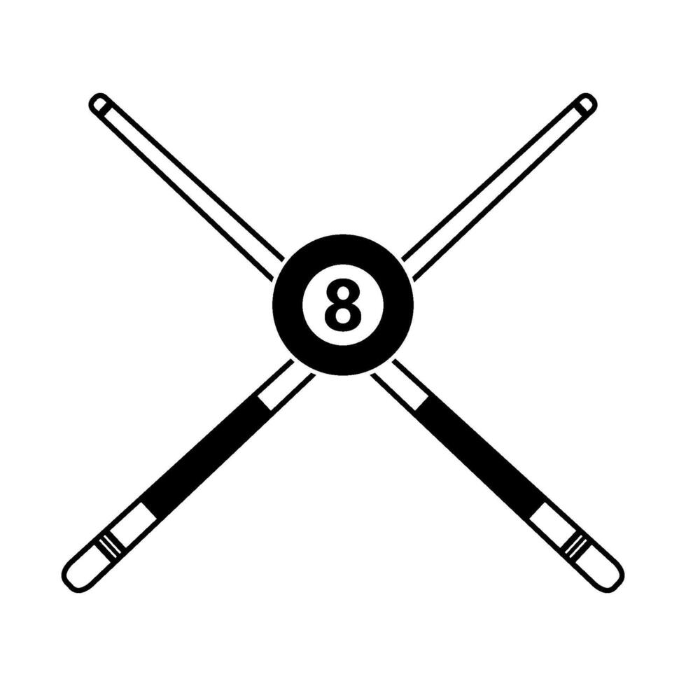 Billiard cue and ball icon vector