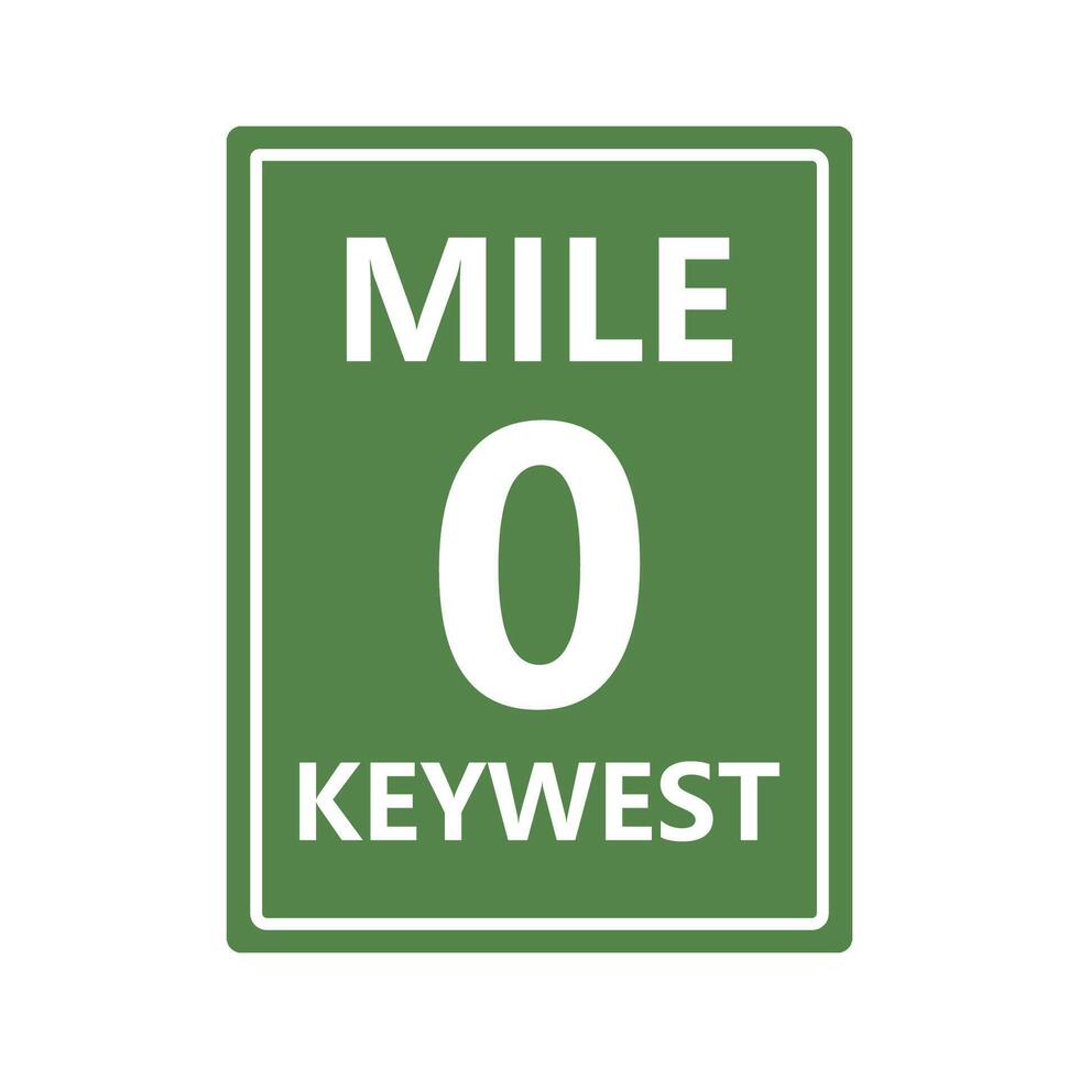 Mile 0 key west sign vector
