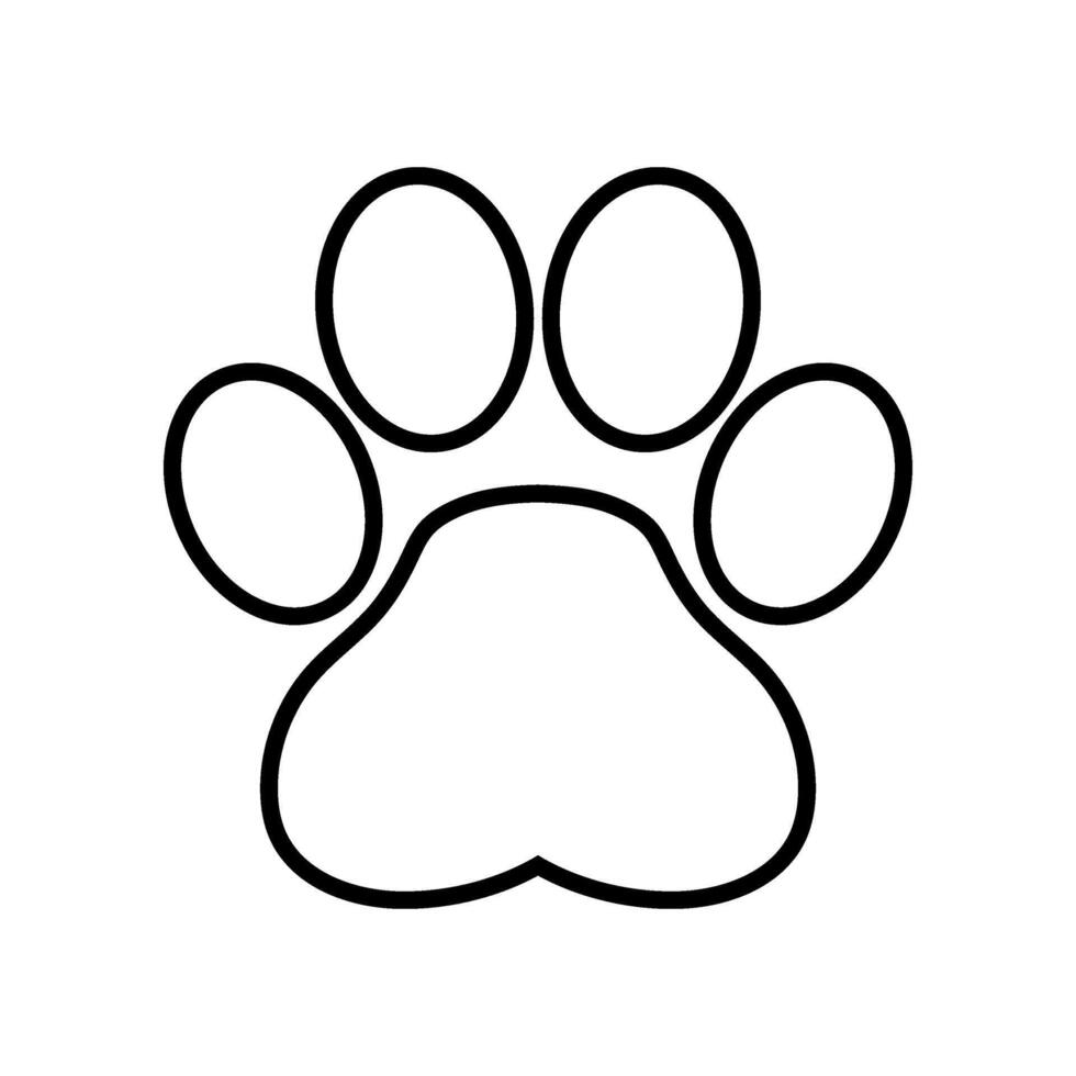 A black and white paw print on a white background vector