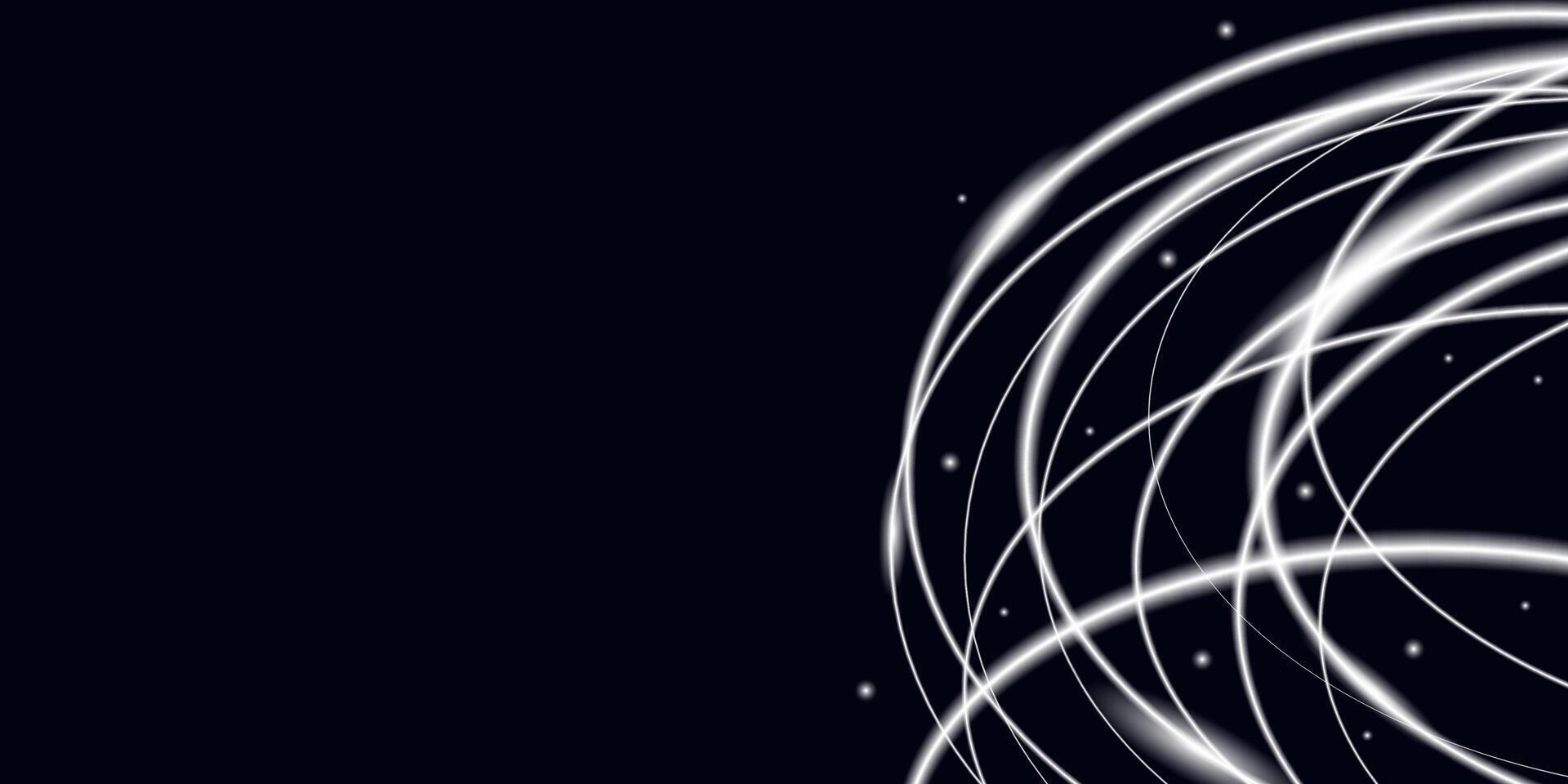 White neon high speed waves on dark background. Futuristic dynamic illustration eps10 vector