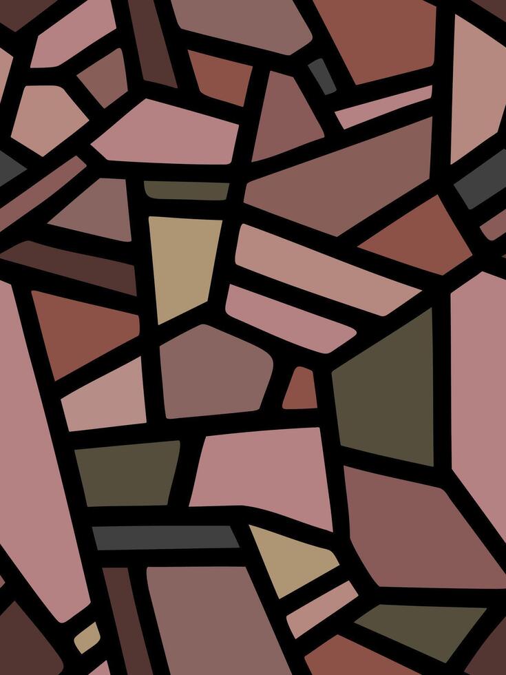Muted Pastel Color Blocking Seamless Pattern with Black Outlines in a Powdery Palette vector
