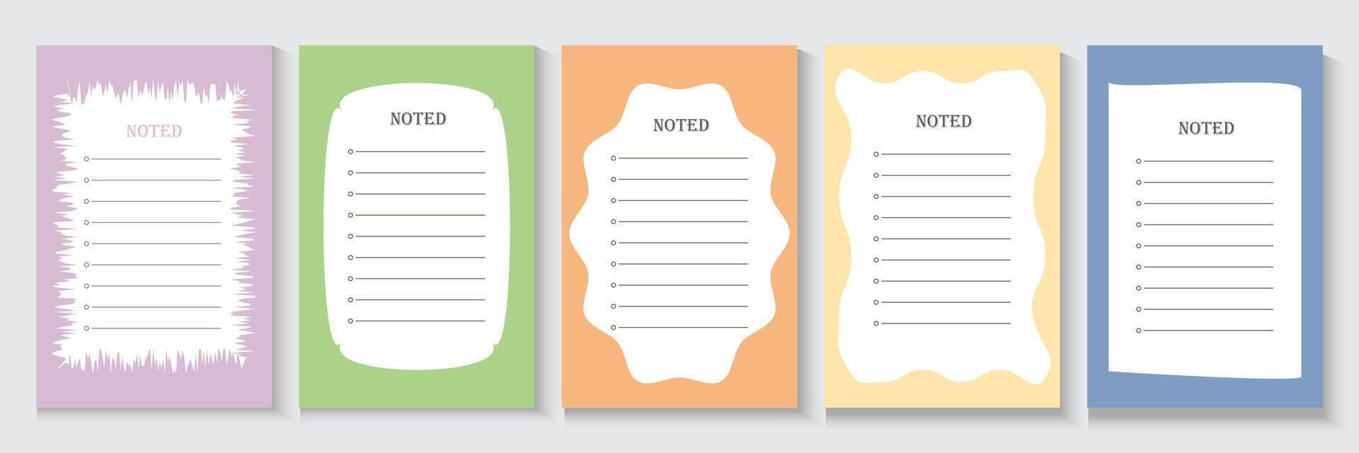 a set of four colorful weekly planner cards vector