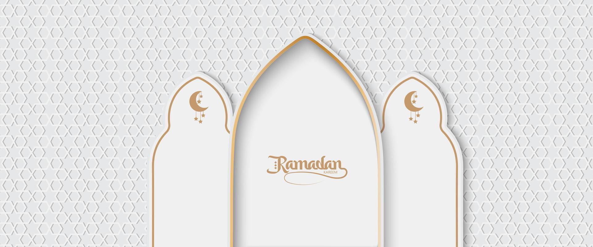 ramadan kareem poster or card with copy space for text vector