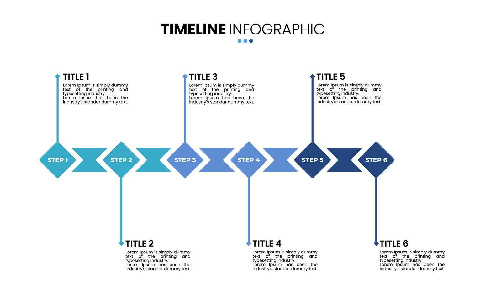 Timeline infographic template 6 step progress template vector