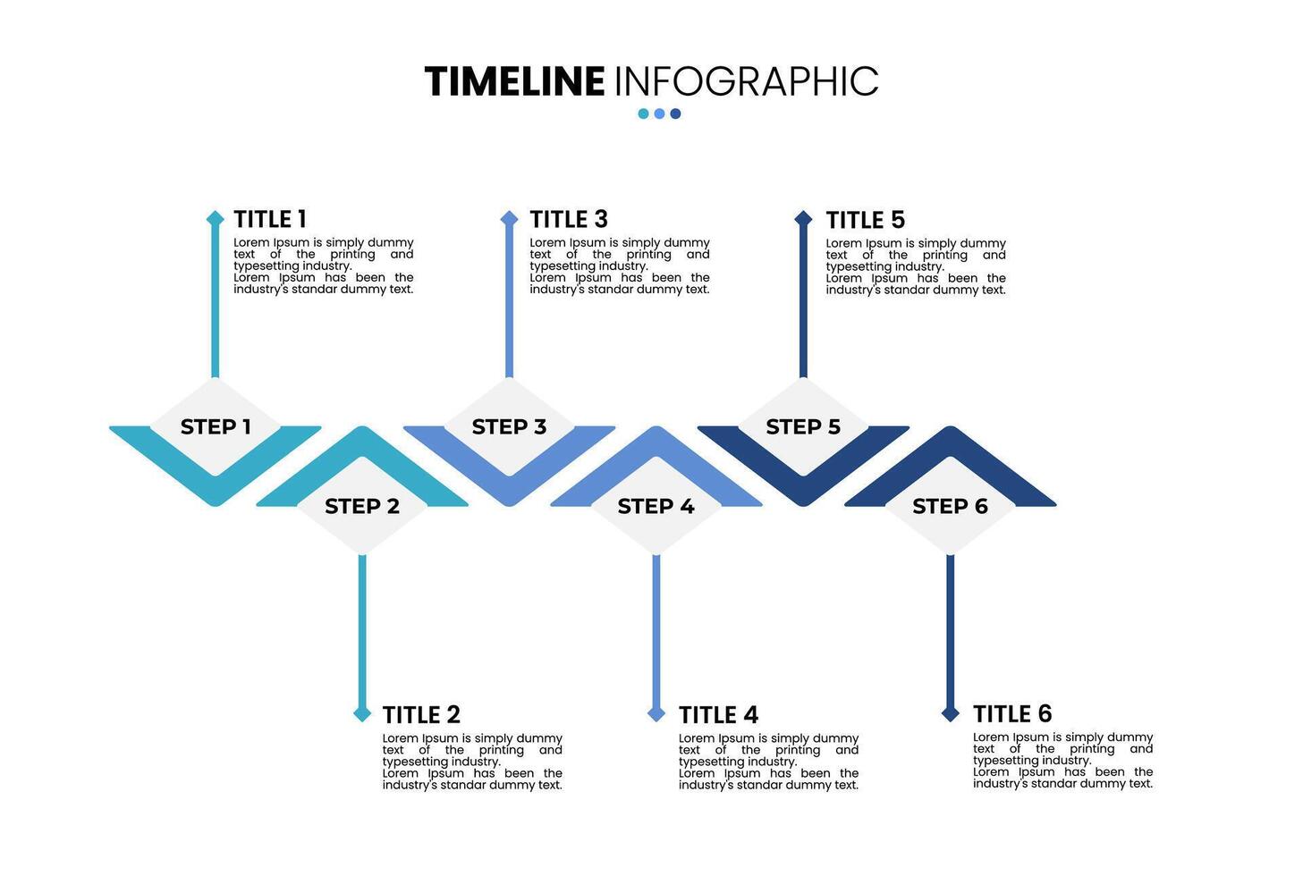 Timeline infographic template 6 step progress vector