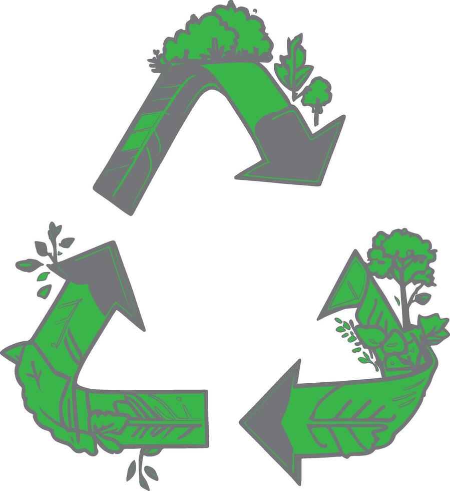Reduce, Reuse, Recycle, Earth Day vector