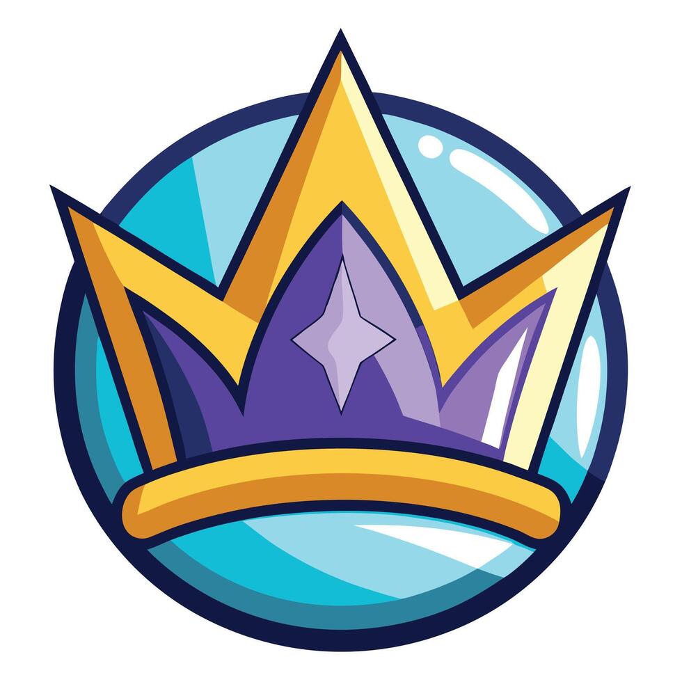 Colorful Cartoon Crown with Precious Gems and a Regal Design vector