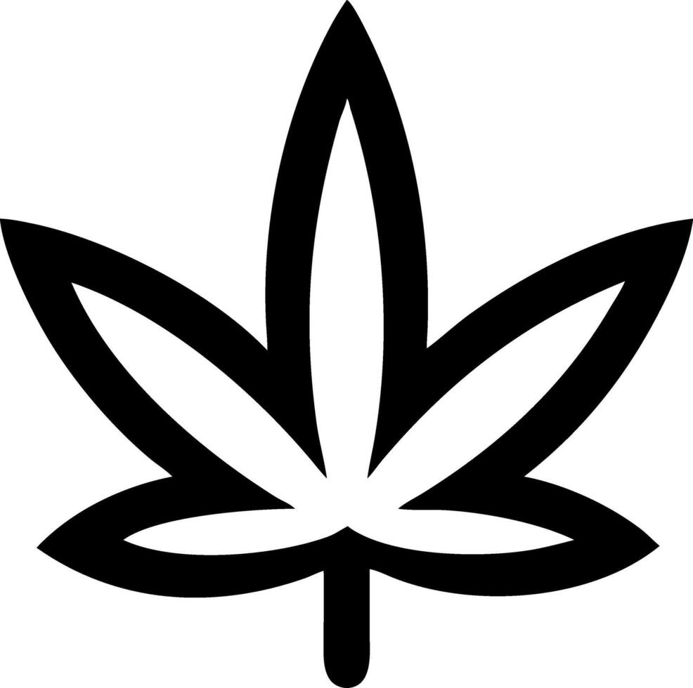 Botanical Cannabis Leaf Icon Representation vector