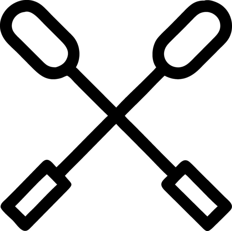 Minimalist Rowing Oars Icon Concept vector