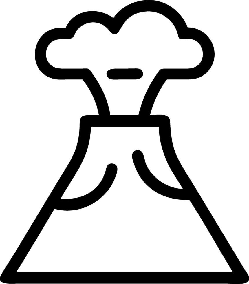 Fiery Eruption Volcano Icon vector