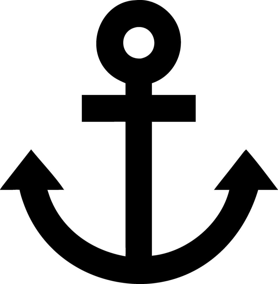 Anchor and Rope Icon Design vector