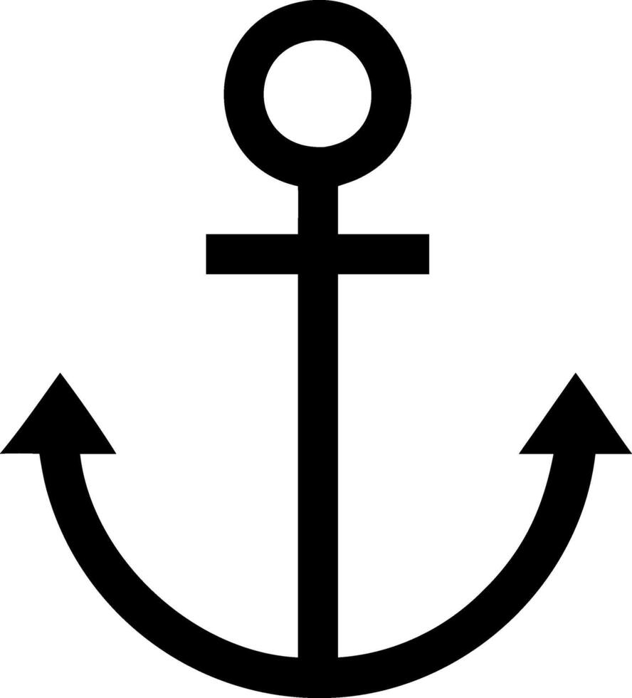 Minimalist Anchor Symbol Design vector