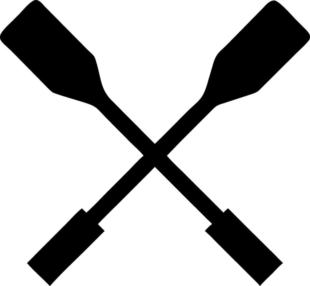 Monochrome Rowing Oars Icons for Graphic Design vector