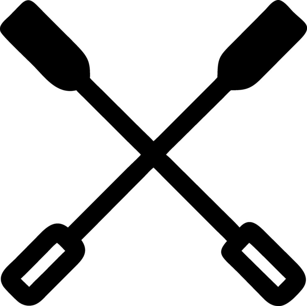 Rowing Oars Icon Set for Water Sports and Recreation Designs vector
