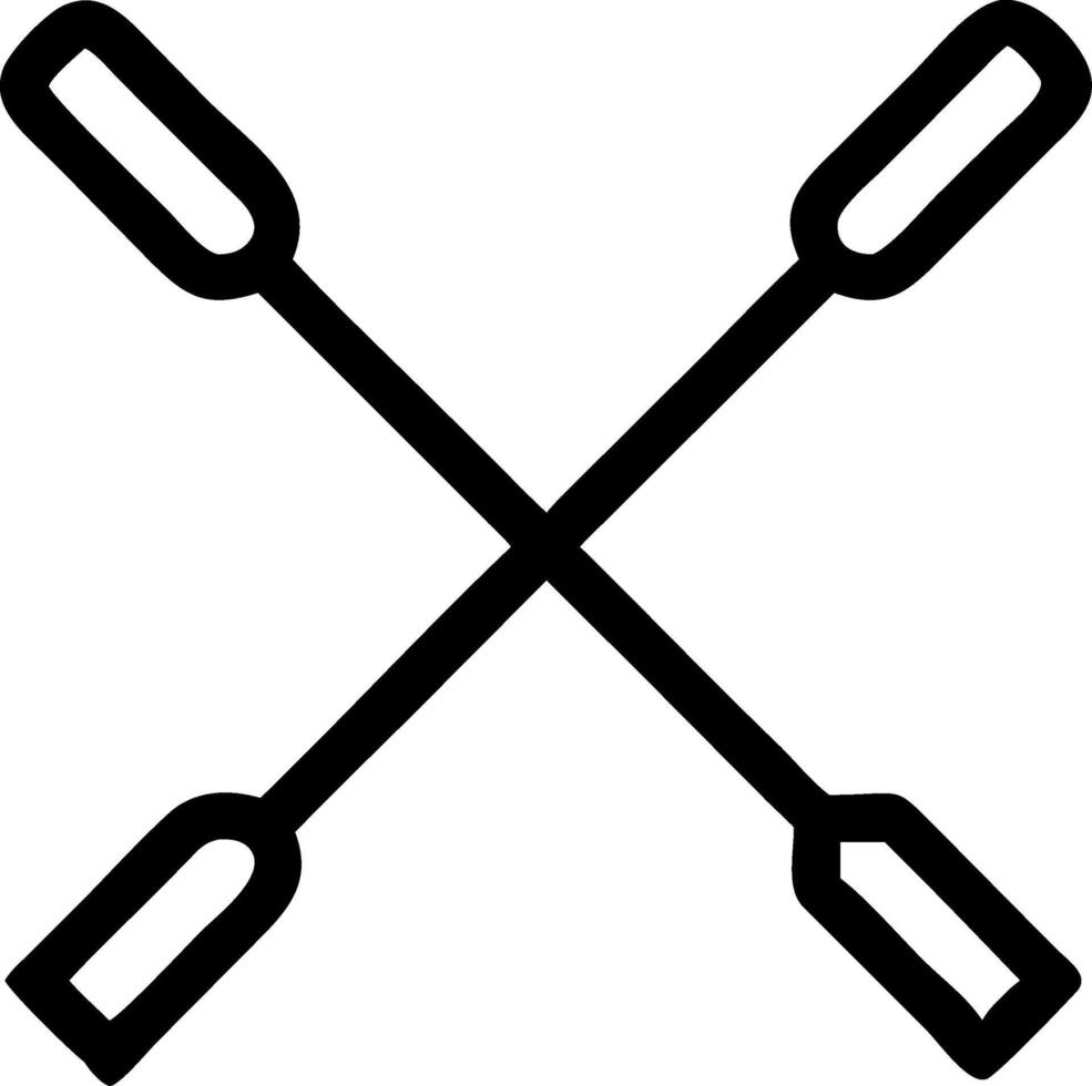 Minimalist Rowing Oars Symbols for Boating and Adventure Themes vector