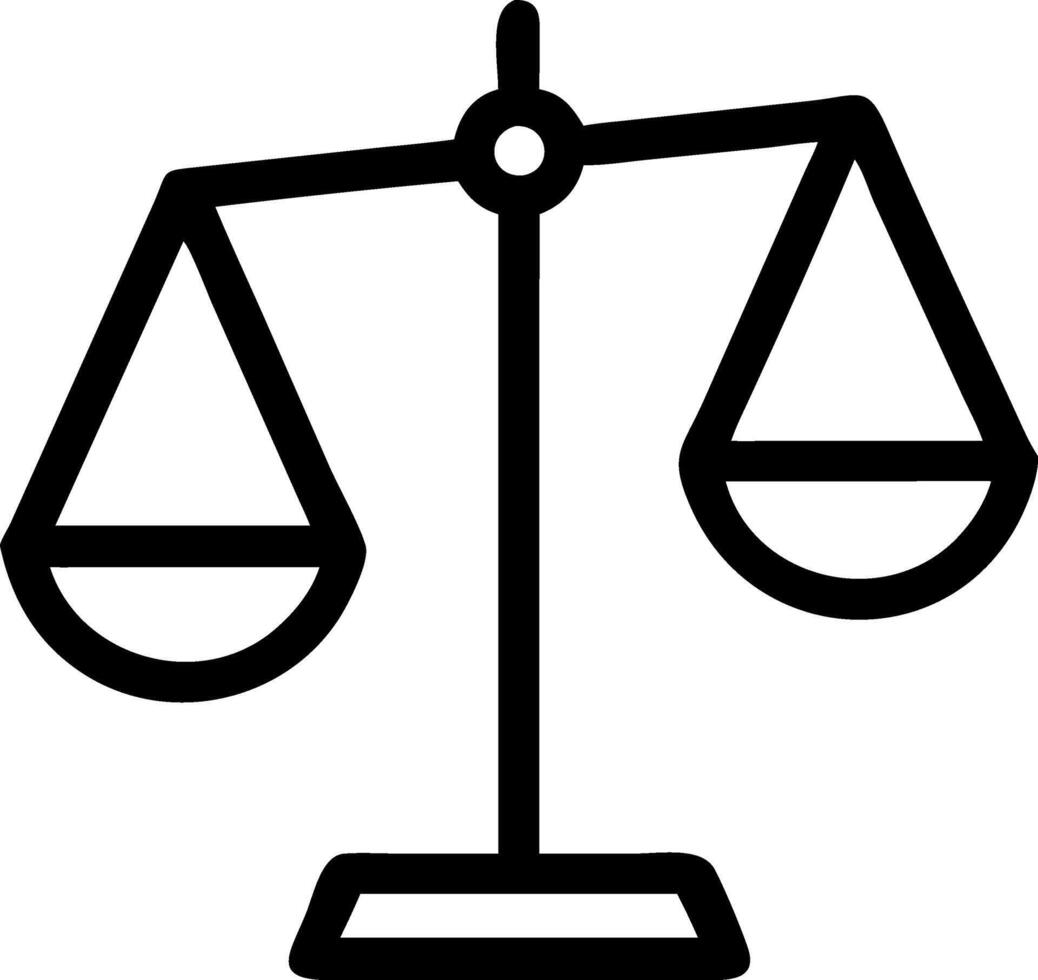 Minimalist Justice Scale Symbols for Law and Order Themes vector