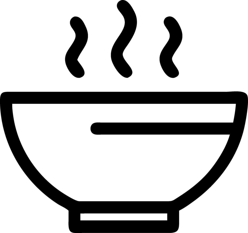 Monochrome Soup Bowl Icons for Food Illustrations vector