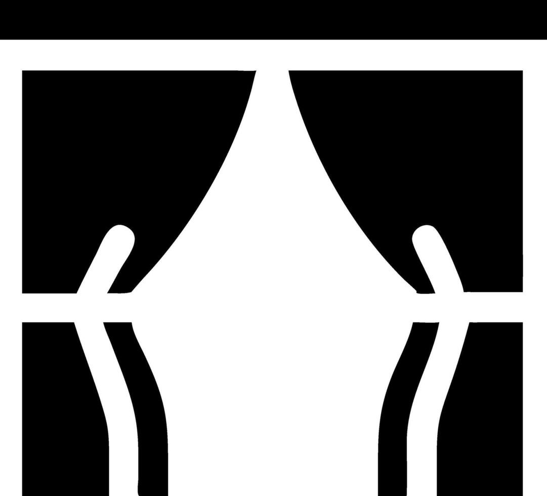 Simple and Clean Stage Curtains Icon Collection vector