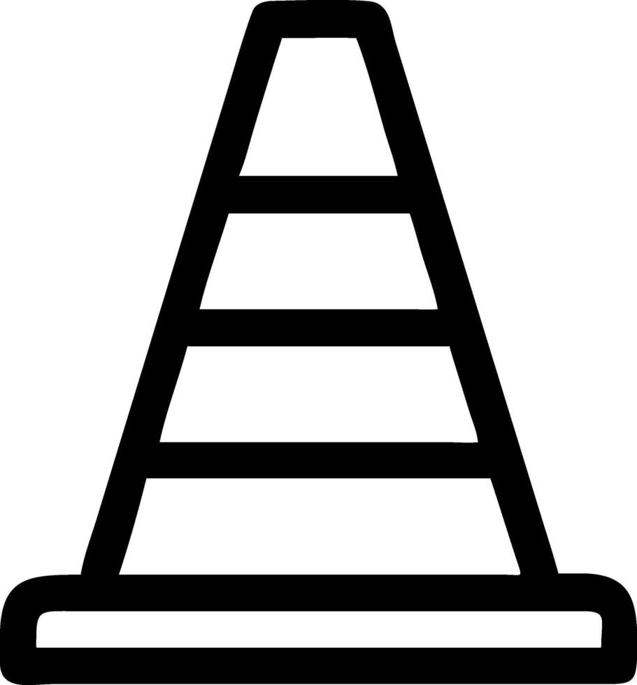 Minimalist Traffic Cone Symbols for Warning Signs vector