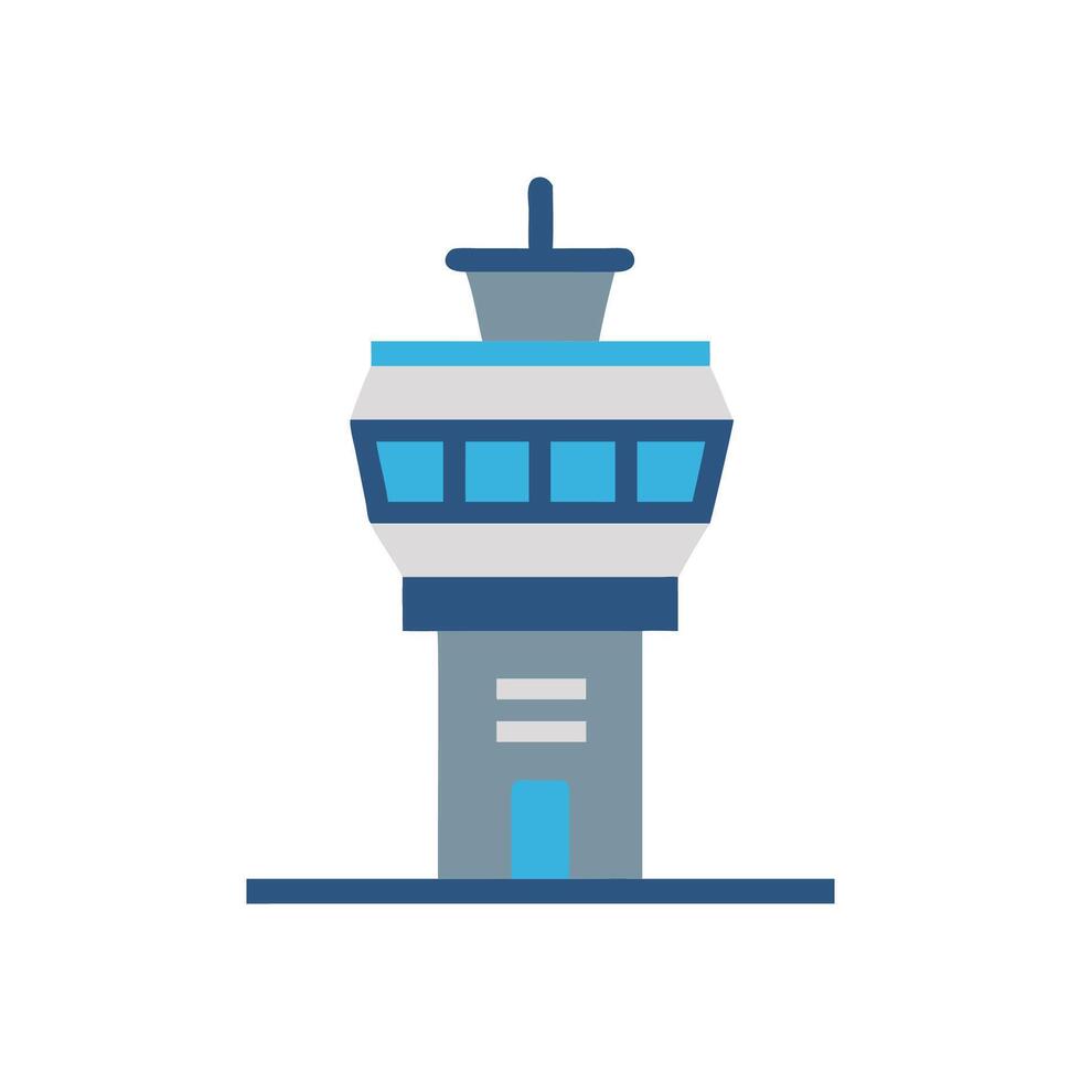 Airport Control Tower Icon Design vector