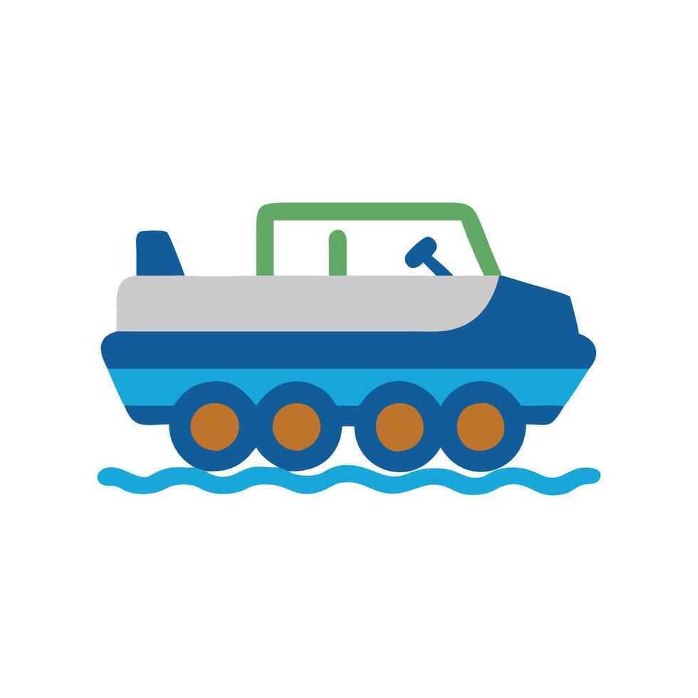 Amphibious Vehicle Icon for Adventure vector