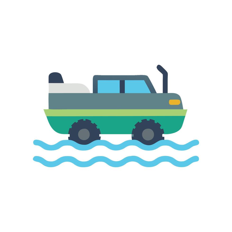 Amphibious Vehicle Icon for Travel vector