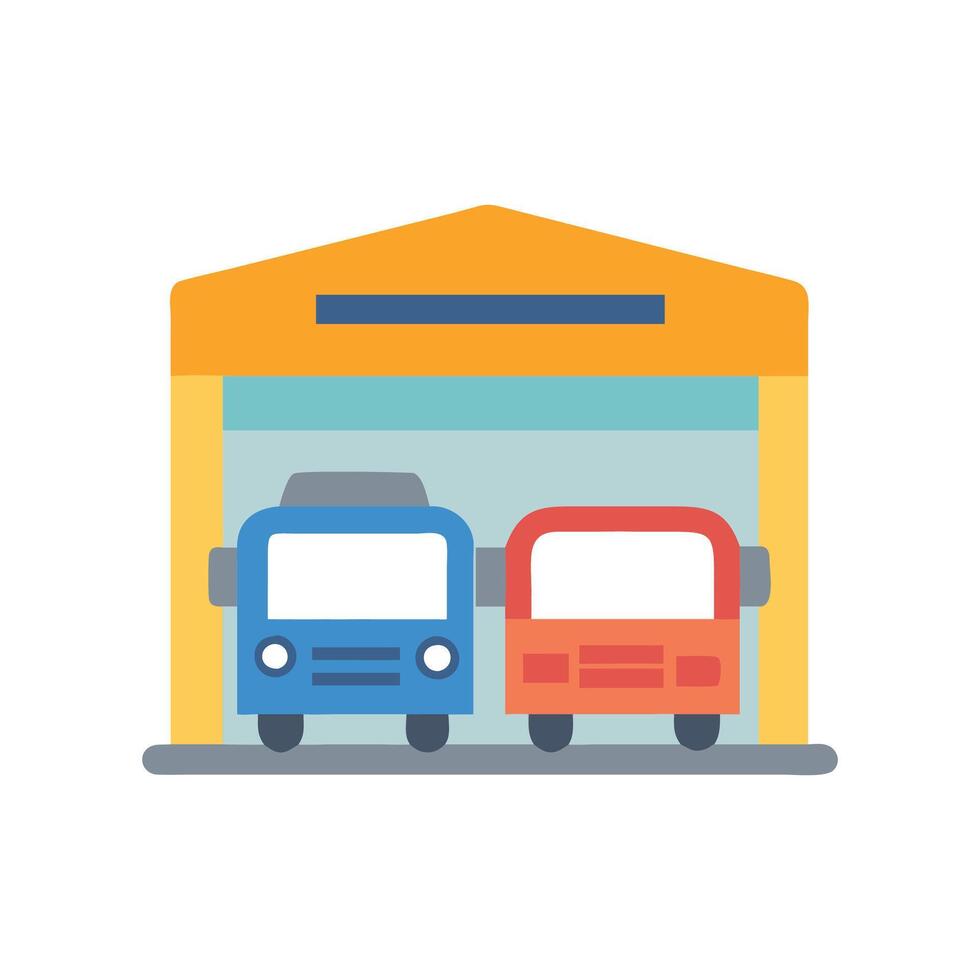 Bus Depot Icon for Transportation Hub vector