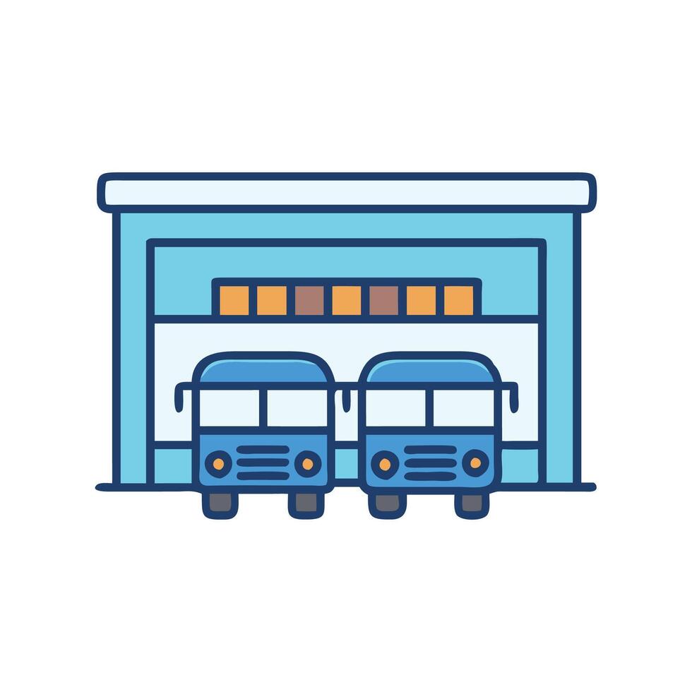 Bus Depot Icon for Public Transport Systems vector