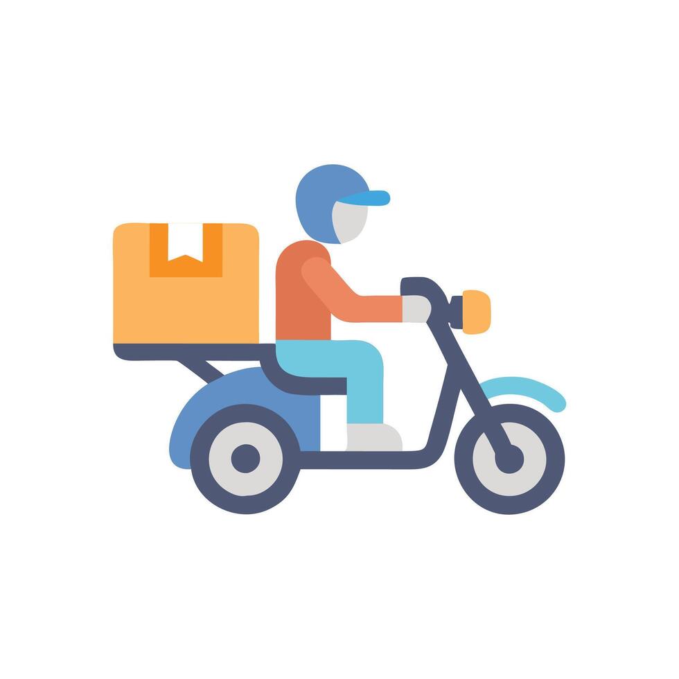Courier Motorcycle Icon for Delivery Services vector