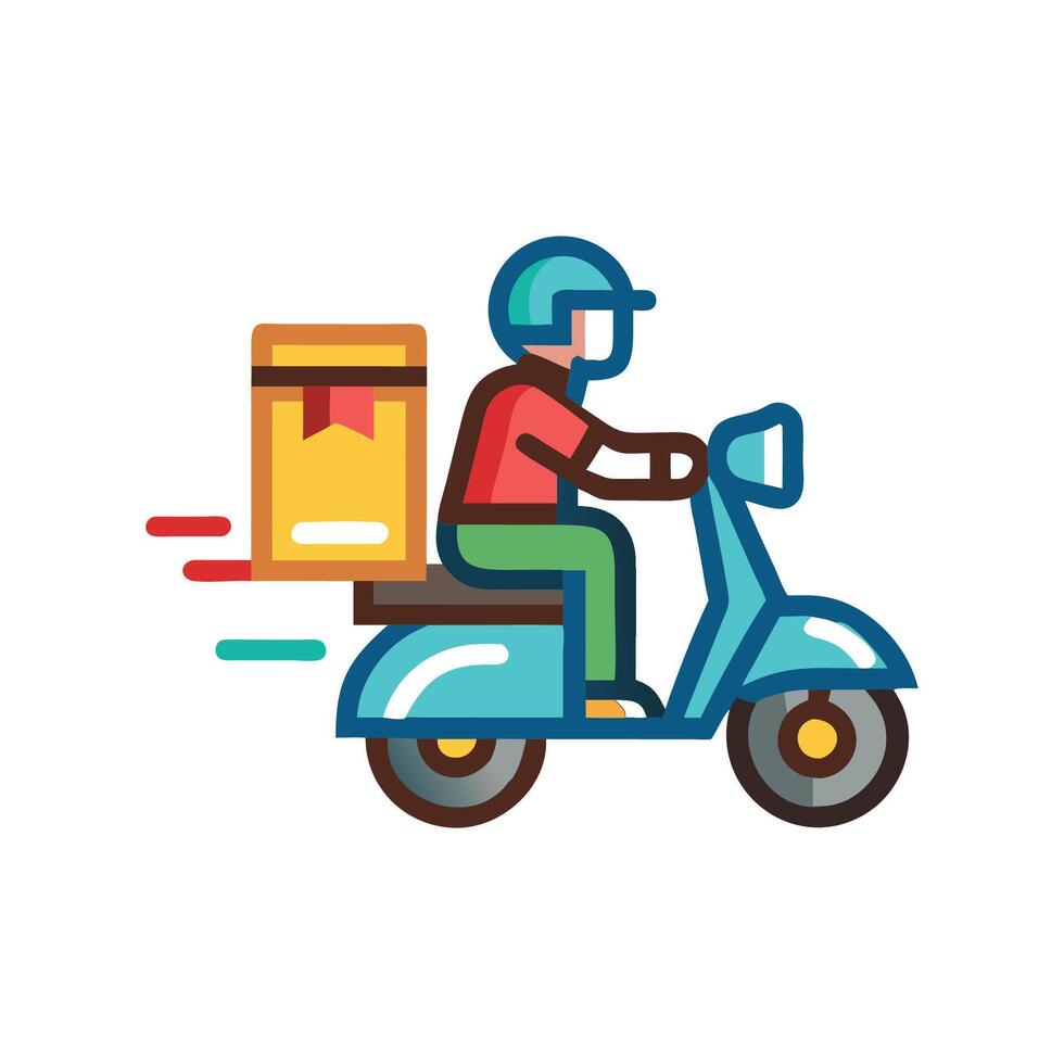 Courier Motorcycle Icon for Fast Deliveries vector