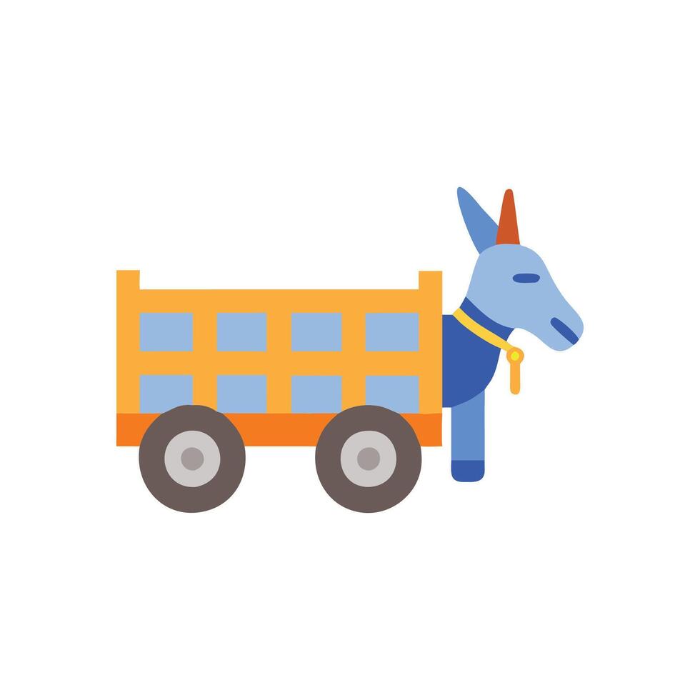Stylized Donkey Cart Icon for Heritage vector