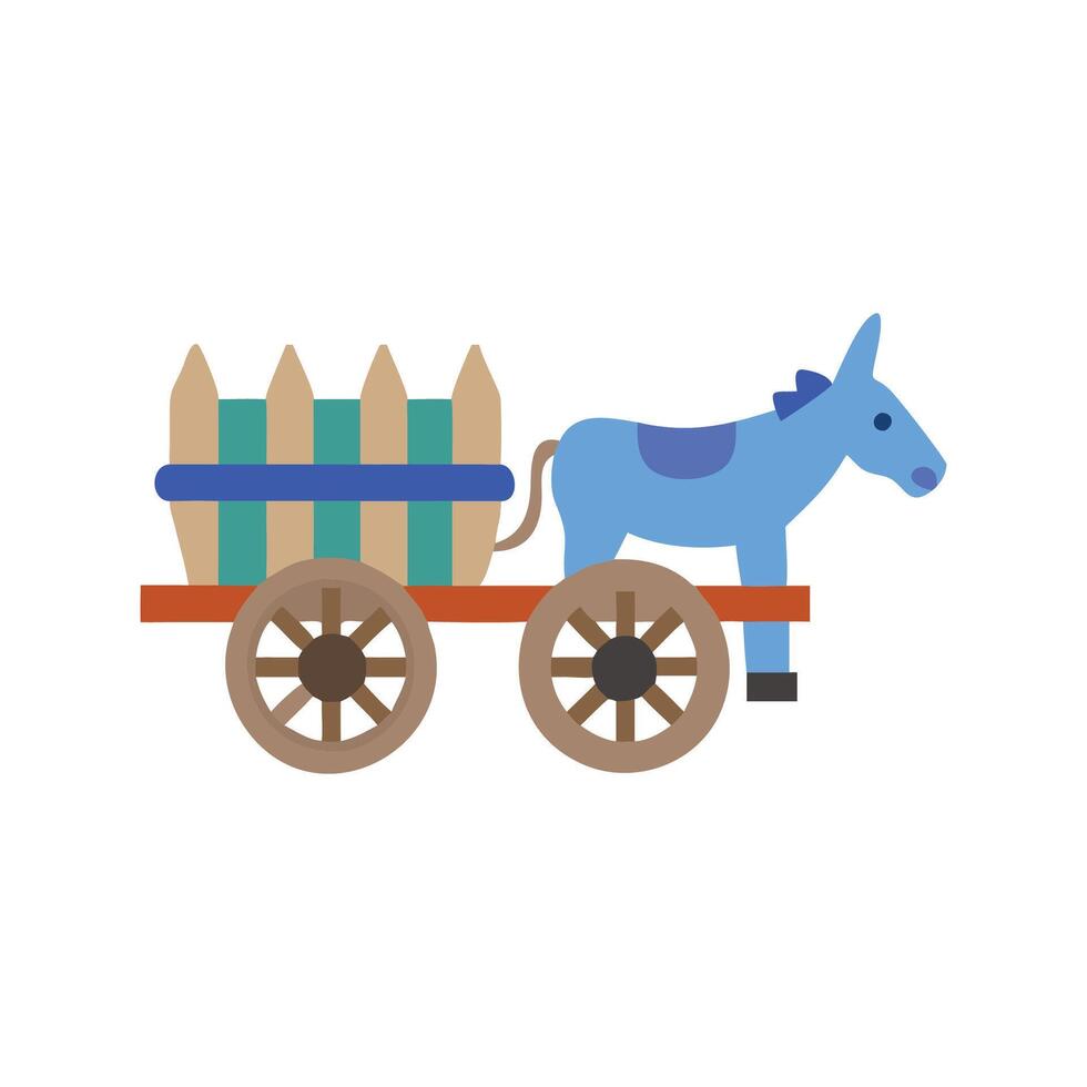 Donkey Cart Icon for EcoFriendly Travel vector