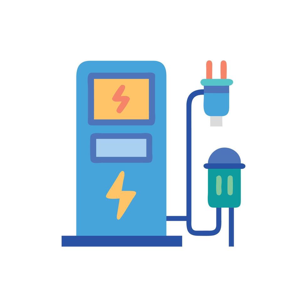 Stylized Electric Charging Station Icon for EVs vector