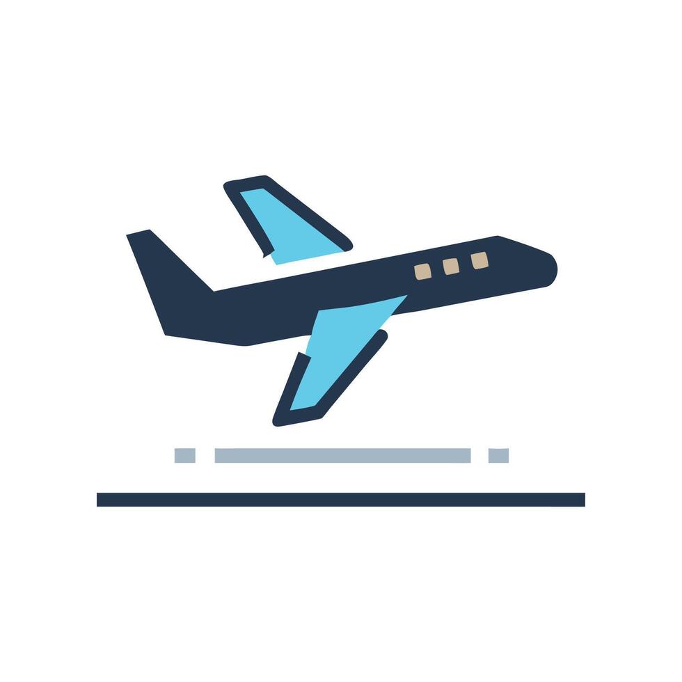 Stylized Flight Takeoff Icon for Aviation vector