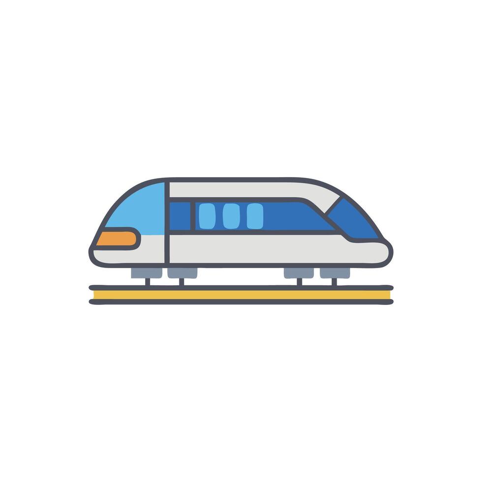 Stylized HighSpeed Train Icon for Tourism vector