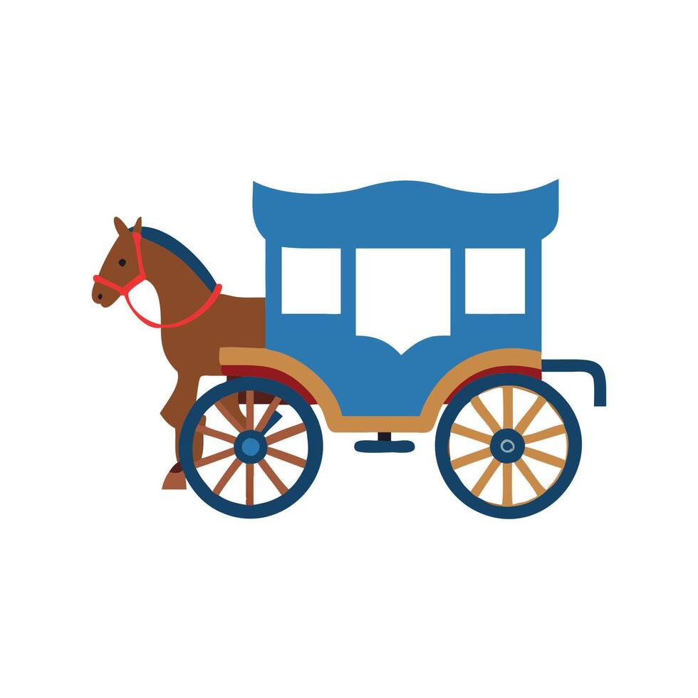 Stylized Horse Carriage Icon for Heritage vector