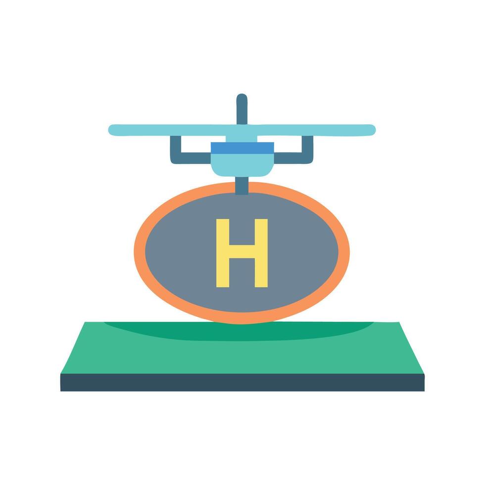Helicopter Landing Pad Icon for Aerial Services vector