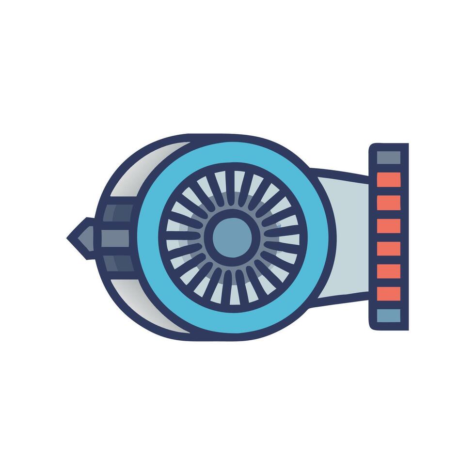 Stylized Jet Engine Icon for Modern Aviation vector