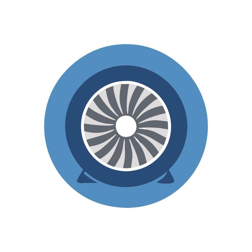 Jet Engine Icon for Aircraft Performance vector